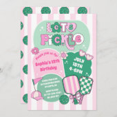 Niedliche Pickleball Girls Geburtstag Einladung (Vorne/Hinten)