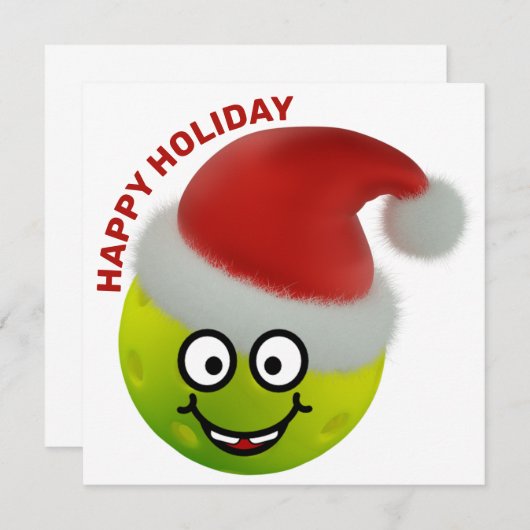 🎅 Niedliche Pickleball Weihnachtskarte (Vorne/Hinten)