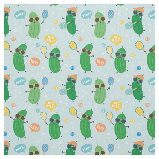 Niedliche Pickles spielen Pickleball Stoff (Muster)