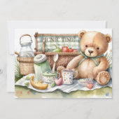 niedliche Picknickbären fügen Text hinzu Einladung (Vorderseite)
