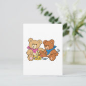 Niedliche Picnic Bears Postkarte (Stehend Vorderseite)