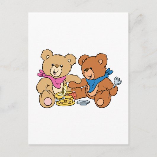Niedliche Picnic Bears Postkarte (Vorderseite)