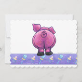 Niedliche Pig-Baby-Dusche Einladung (Rückseite)