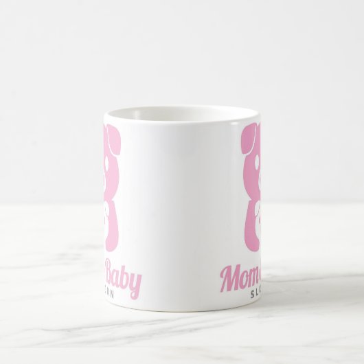 Niedliche Piggamie Mama Papa rosa Tasse (Mittel)