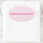 Niedliche Pilates Princess rosa Herzdesign Ovaler Aufkleber (Tasche)