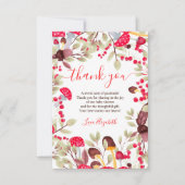 Niedliche Pilz Aquarell rustikale Waldbaby Dusche Dankeskarte (Vorderseite)