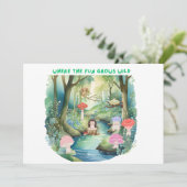 Niedliche Pilzbewohner Einladung (Stehend Vorderseite)