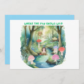 Niedliche Pilzbewohner Einladung (Vorne/Hinten)