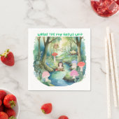 Niedliche Pilzbewohner mit ihren Waldfreunden Serviette (Beispiel)