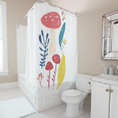 Niedliche Pilzdarstellung Duschvorhang (Beispiel)