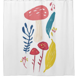 Niedliche Pilzdarstellung Duschvorhang