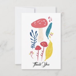 Niedliche Pilzdarstellung Klein Dankeskarte