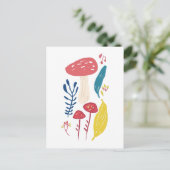 Niedliche Pilzdarstellung Klein Postkarte (Stehend Vorderseite)