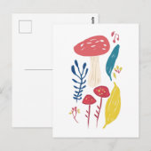Niedliche Pilzdarstellung Klein Postkarte (Vorne/Hinten)