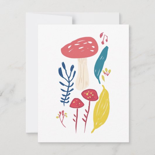 Niedliche Pilzdarstellung Mitteilungskarte (Vorderseite)