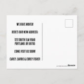 Niedliche Pilze - Ankündigung Neue Zuhause-Schneck Postkarte (Rückseite)