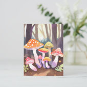 Niedliche Pilze | Aquarellwald Postkarte (Stehend Vorderseite)