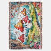 Niedliche Pilze Blätter Hütte Kerndesign Decke (Vorderseite Vertikal)