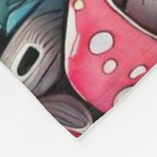 Niedliche Pilze Blätter Hütte Kerndesign Fleecedecke (Ecke)