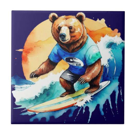 Niedliche Pilze Blätter Hütte Kerndesign Fliese (Vorderseite)