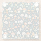 Niedliche Pilze Blätter Hütte Kerndesign Glasuntersetzer (Rückseite)