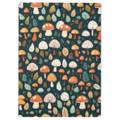 Niedliche Pilze Blätter Hütte Kerndesign Klemmbrett (Rückseite)