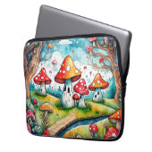 Niedliche Pilze Blätter Hütte Kerndesign Laptopschutzhülle (Vorderseite Links)
