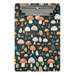Niedliche Pilze Blätter Hütte Kerndesign Mini Klemmbrett