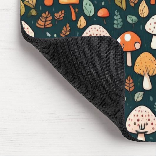 Niedliche Pilze Blätter Hütte Kerndesign Mousepad (Ecke)