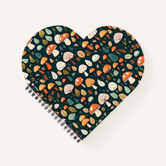 Niedliche Pilze Blätter Hütte Kerndesign Notizblock (Vorderseite)