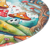 Niedliche Pilze Blätter Hütte Kerndesign Schneidebrett (Ecke)