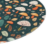 Niedliche Pilze Blätter Hütte Kerndesign Schneidebrett (Ecke)