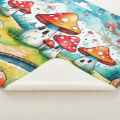 Niedliche Pilze Blätter Hütte Kerndesign Sherpadecke (3/4)