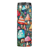 Niedliche Pilze Blätter Hütte Kerndesign Thermosbecher (Rückseite)