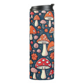 Niedliche Pilze Blätter Hütte Kerndesign Thermosbecher (Nach links gedreht)