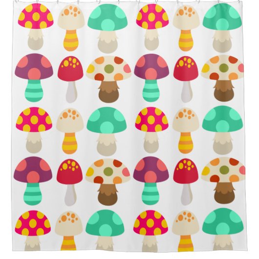Niedliche Pilze Duschvorhang (Vorderseite)