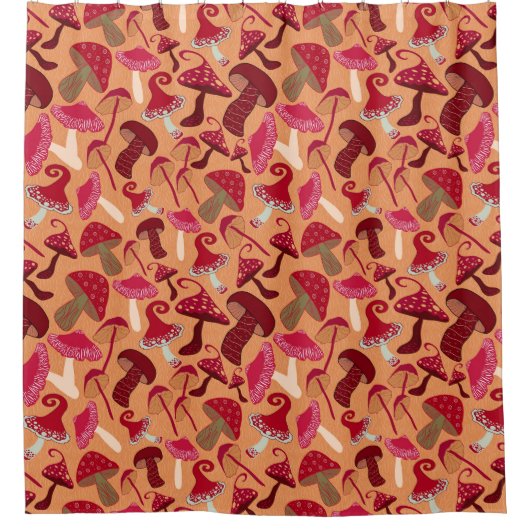 Niedliche Pilze Duschvorhang (Vorderseite)