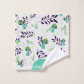 Niedliche Pilze für Mädchen und Individuelle Name  Badhandtuch Set (Waschlappen)