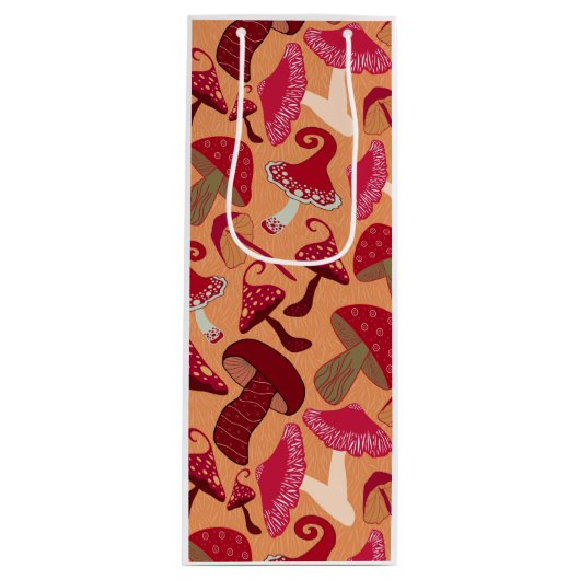 Niedliche Pilze Geschenktüte Für Weinflaschen (Vorderseite)