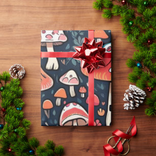 Niedliche Pilze Hütte Kernmuster Wrapping Papier Geschenkpapier