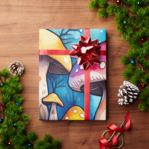 Niedliche Pilze Hütte Kernmuster Wrapping Papier Geschenkpapier