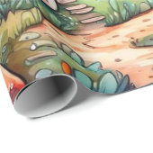 Niedliche Pilze Hütte Kernmuster Wrapping Papier Geschenkpapier (Rolleneckpunkt)