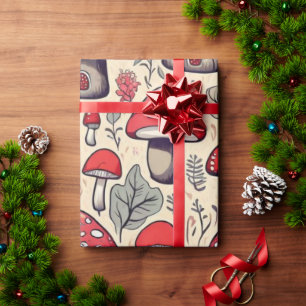 Niedliche Pilze Hütte Kernmuster Wrapping Papier Geschenkpapier