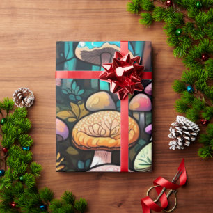 Niedliche Pilze Hütte Kernmuster Wrapping Papier Geschenkpapier