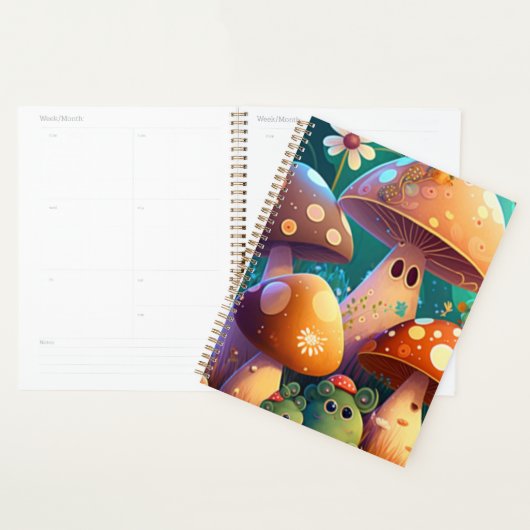 Niedliche Pilze im Spiral-Notebook Planer (Anzeige)