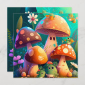 Niedliche Pilze im Wald (Vorne/Hinten)