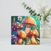 Niedliche Pilze im Wald (Stehend Vorderseite)