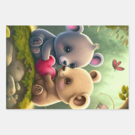 Niedliche Pilze im Wald Geschenkpapier Set