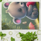 Niedliche Pilze im Wald Geschirrtuch (Gefaltet)