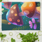 Niedliche Pilze im Wald Geschirrtuch (Gefaltet)